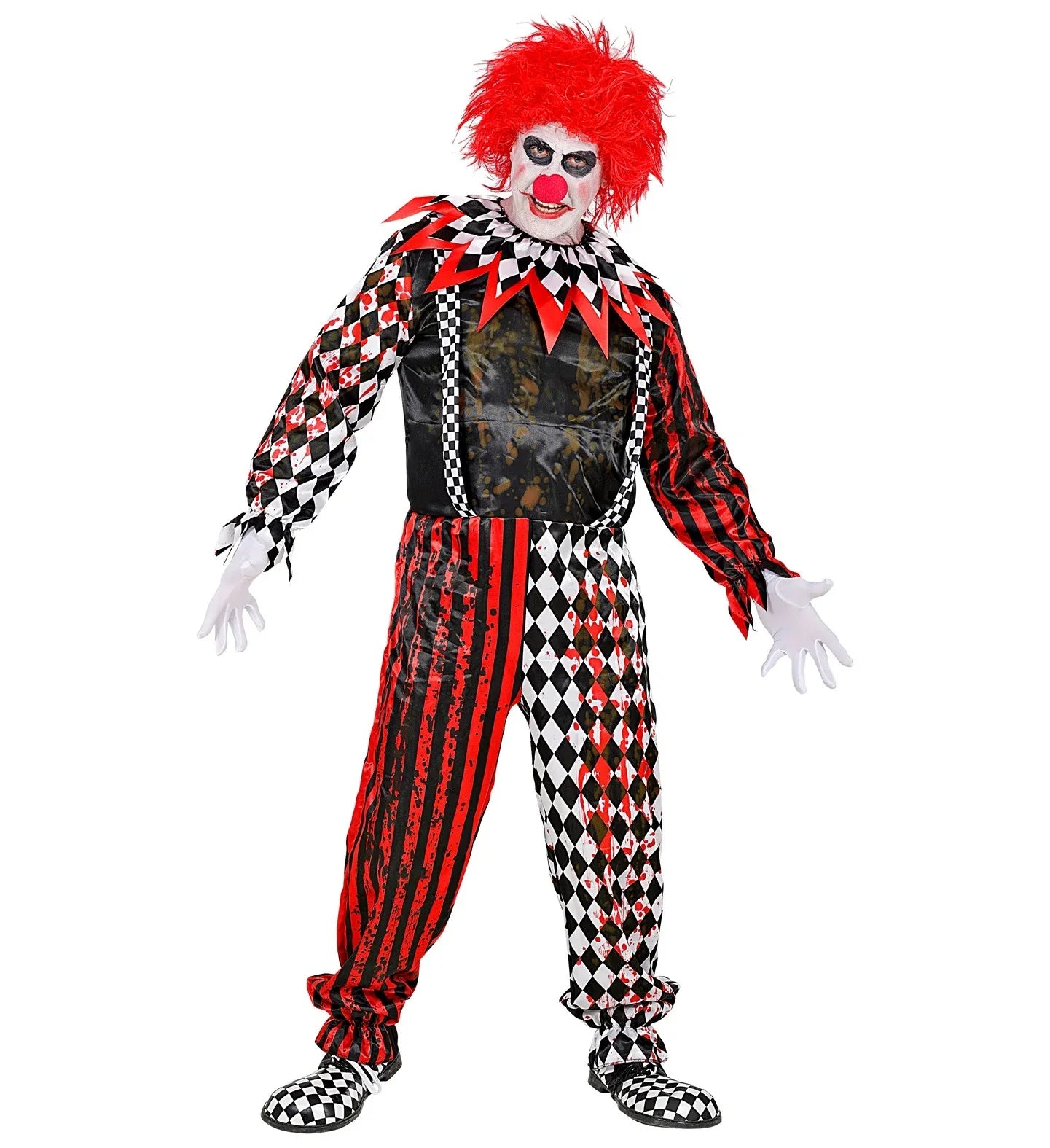 Disfraz de Payaso de Terror Rojo y Negro para Adulto Payasos Asesinos Widmann