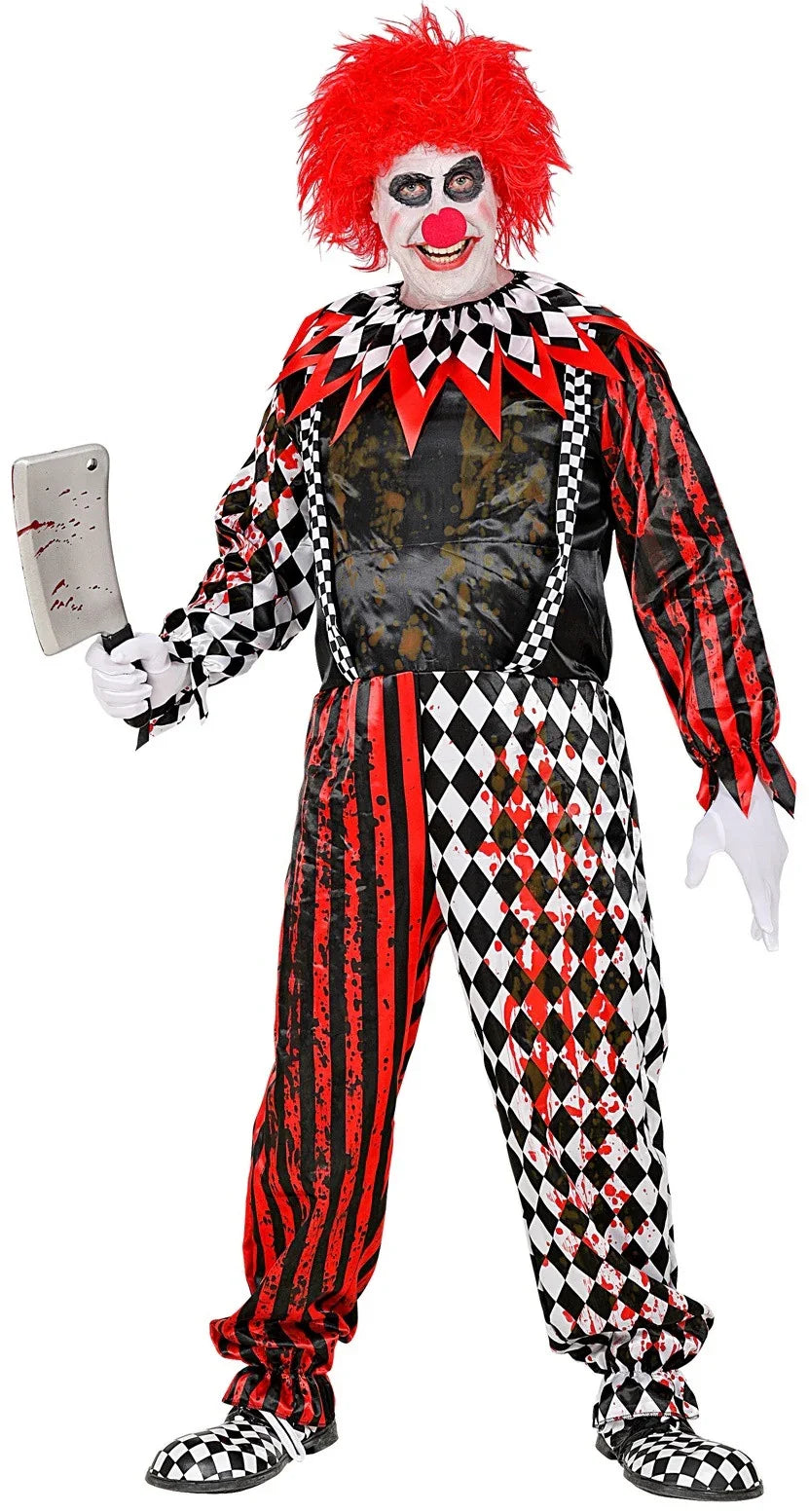 Disfraz de Payaso de Terror Rojo y Negro para Adulto Payasos Asesinos Widmann