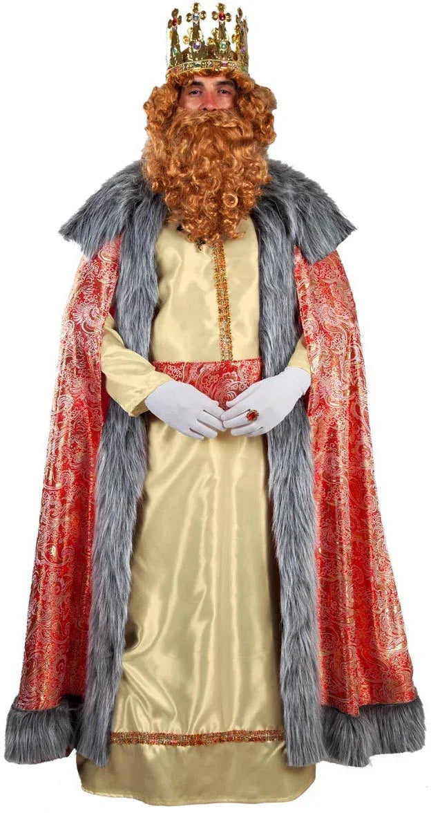 Disfraz de Rey Gaspar Granate para Adulto Reyes Magos y Pajes Fycar