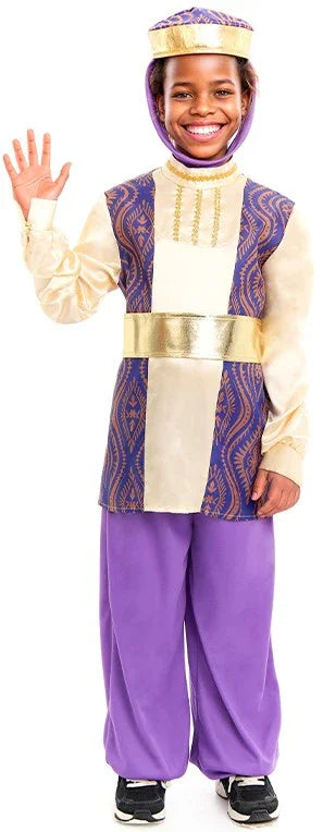 Disfraz de Paje del Rey Baltasar Morado para Niño Pajes Reales Partilandia