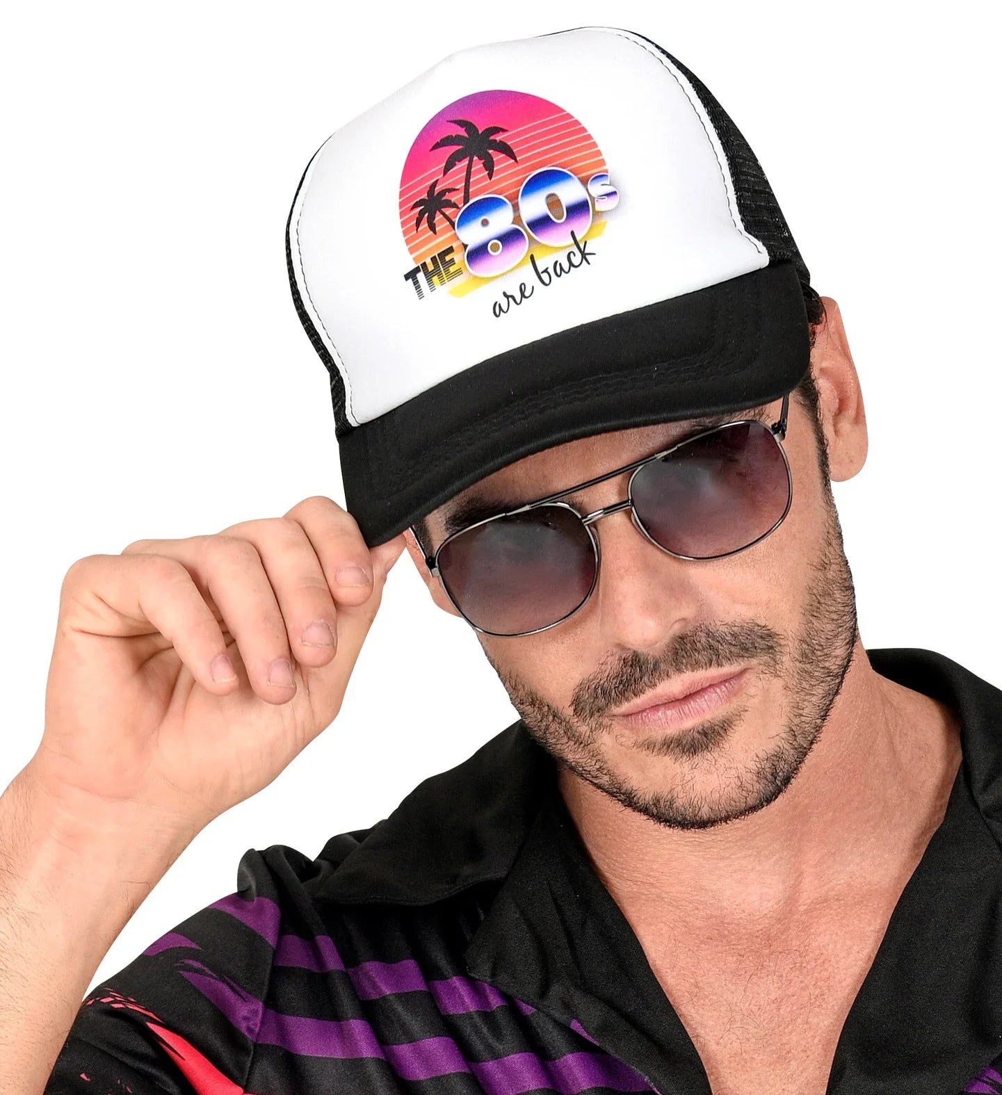 Gorra Años 80 Negra - The 80s are Back Complementos Años 60, 70, 80 Widmann