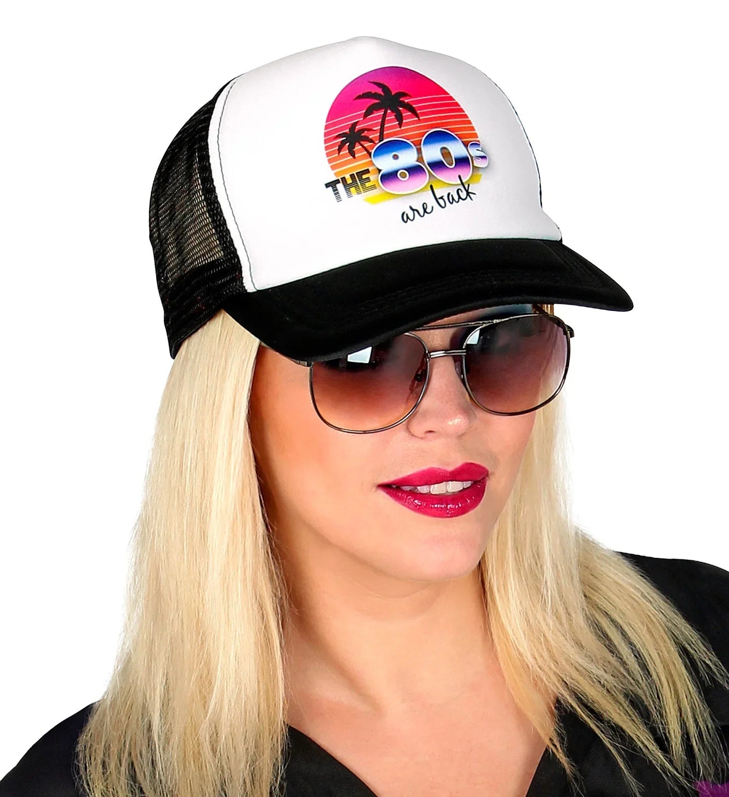 Gorra Años 80 Negra - The 80s are Back Complementos Años 60, 70, 80 Widmann