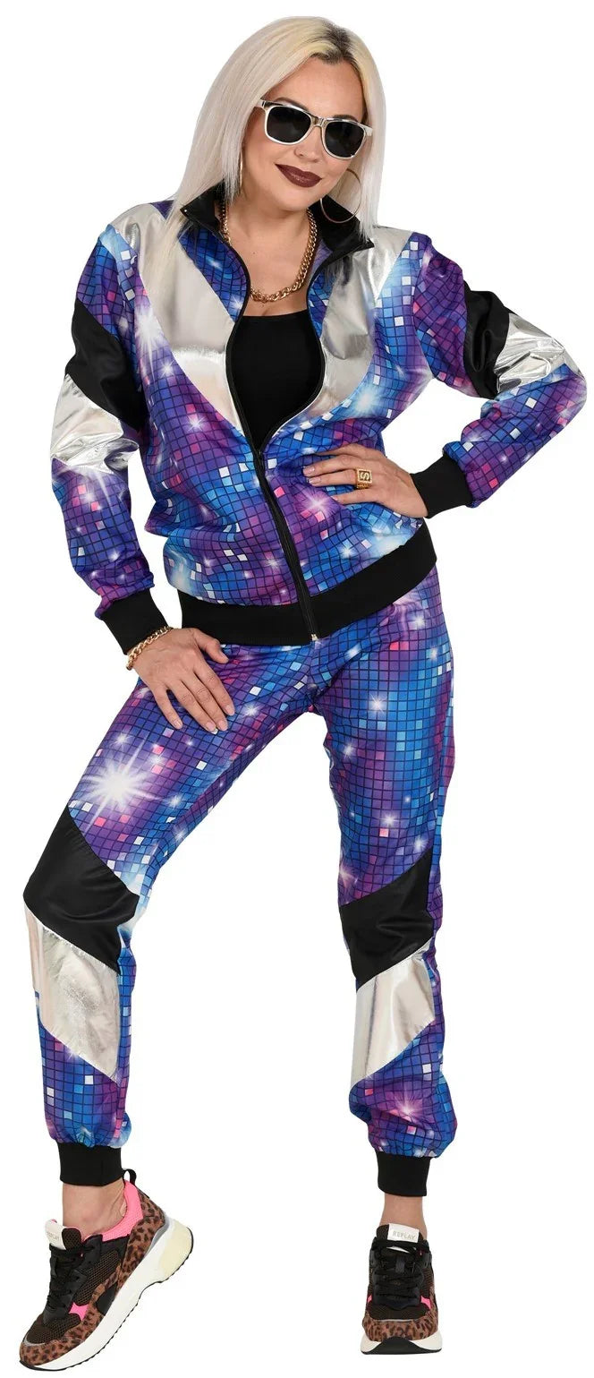 Disfraz Chándal de Táctel de Bola Disco para Adulto Chándales de Táctel Años 80 Widmann