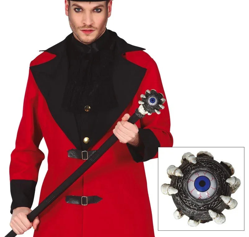 Bastón con Manos de Esqueleto y Ojo Móvil Complementos Halloween Guirca