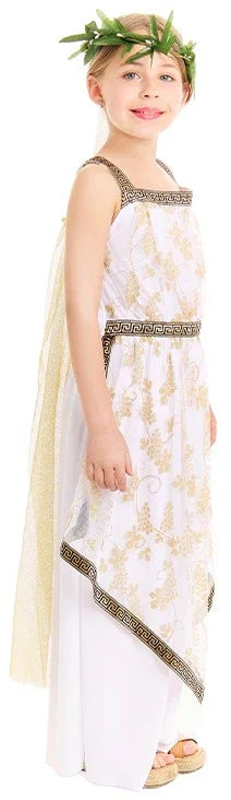 Disfraz de Diosa Griega con Capa para Niña Dioses Romanos y Griegos Partilandia