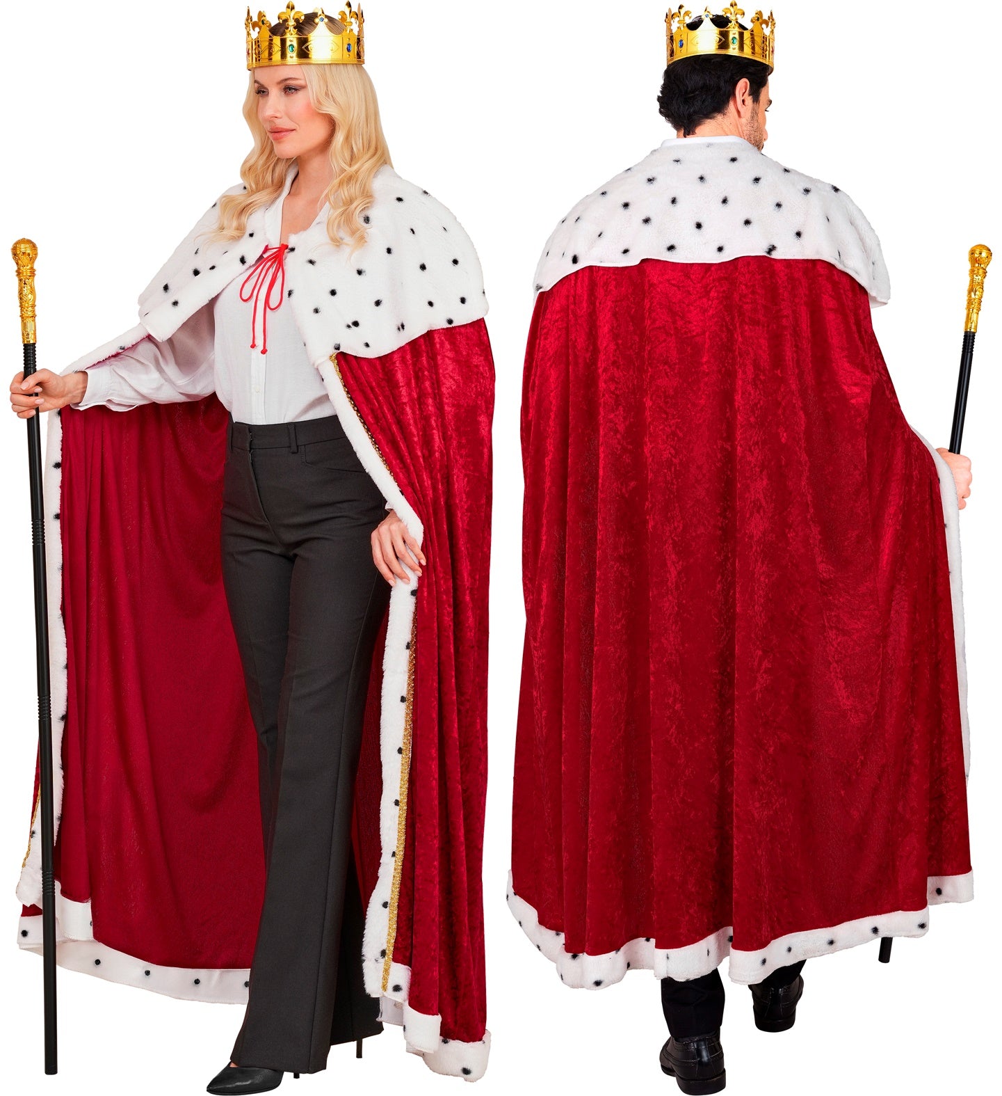 Kit de Rey con Capa, Bastón y Corona