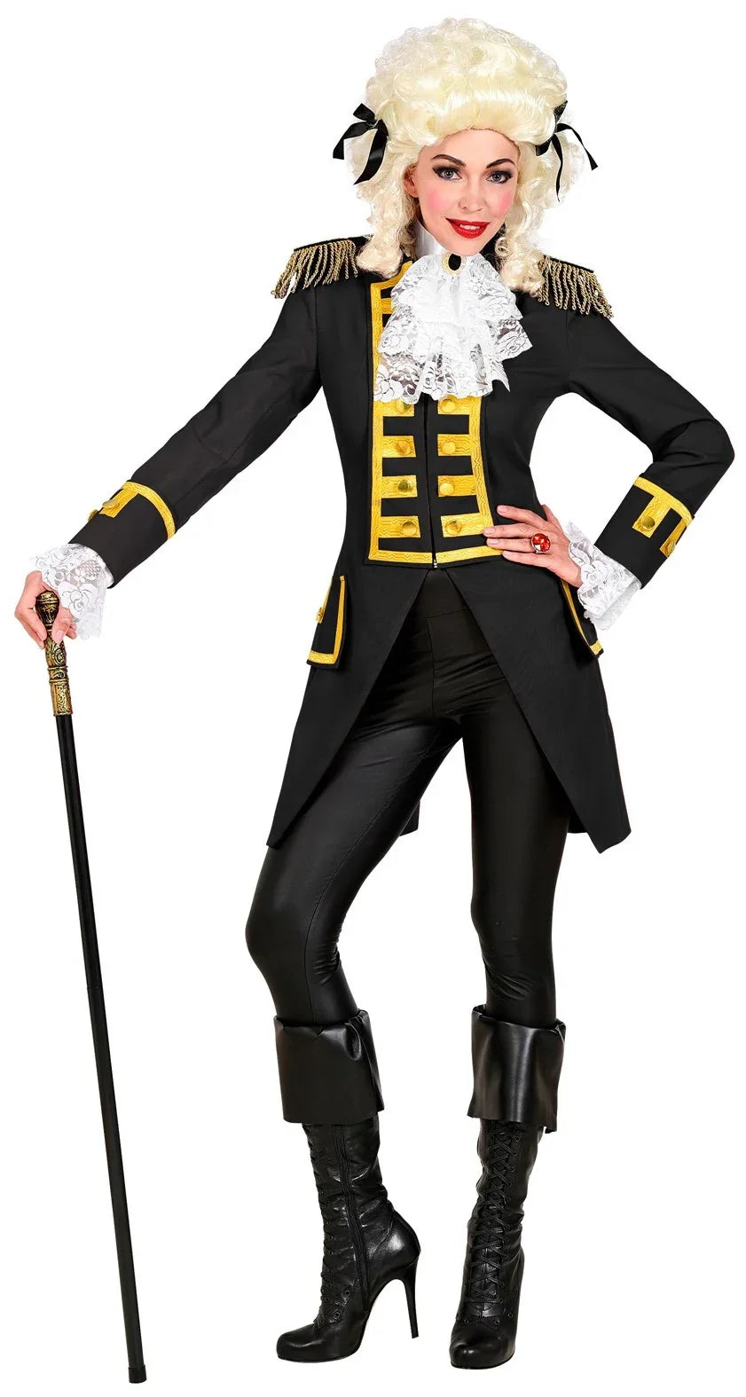 Chaqueta Negra con Pechera Dorada para Mujer Chaquetas, Chalecos y Camisas Widmann