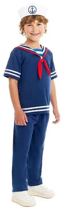 Disfraz de Marinero Navegante Azul para Niño Marineros Infantiles Partilandia