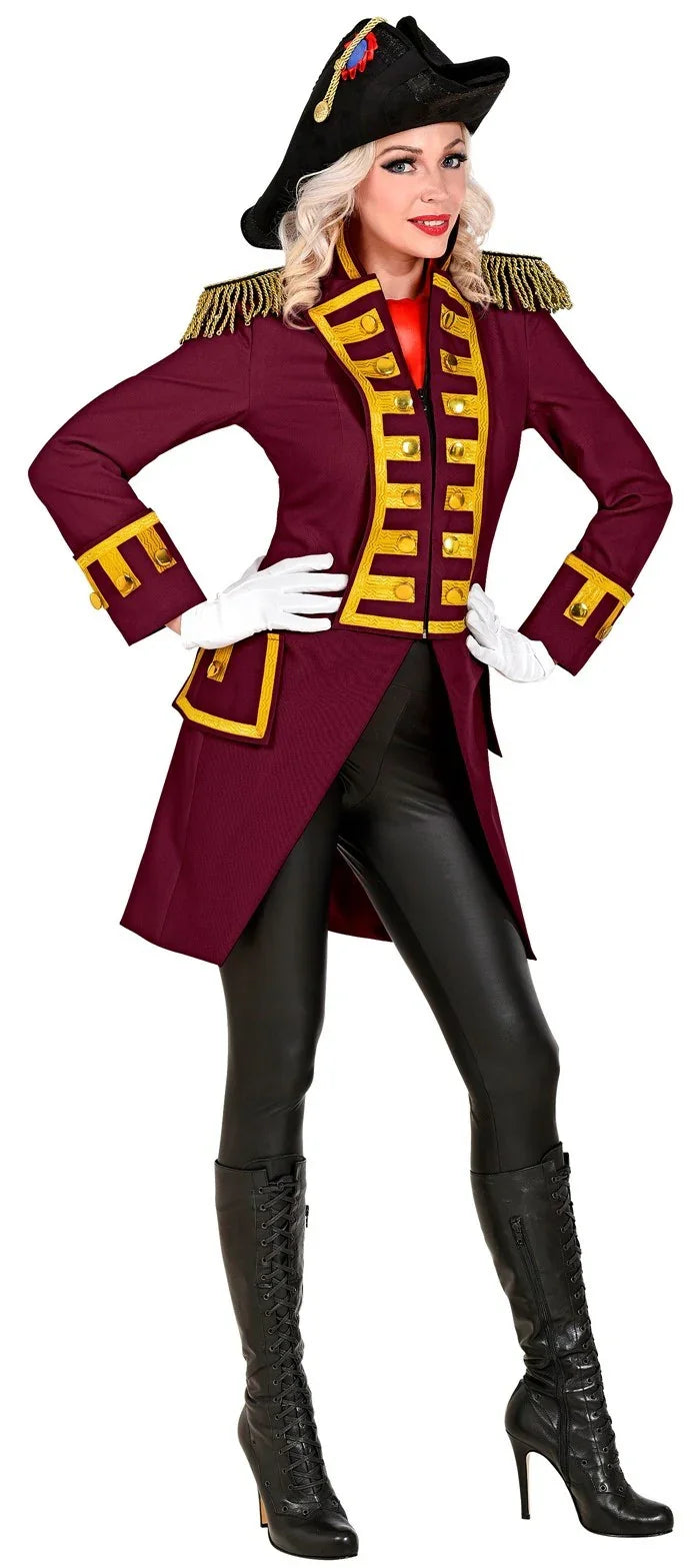 Chaqueta Granate con Pechera Dorada para Mujer Chaquetas, Chalecos y Camisas Widmann