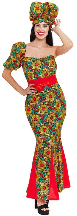 Disfraz de Africana con Estampado Floral para Mujer Africanos Partilandia