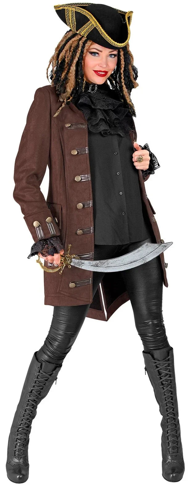 Chaqueta Steampunk o Pirata Marrón Larga para Mujer Chaquetas y Fracs Widmann