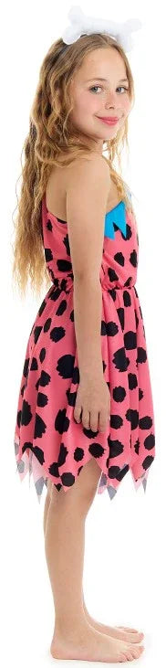 Disfraz de Troglodita Rosa para Niña Cavernícolas y Trogloditas Infantiles Partilandia