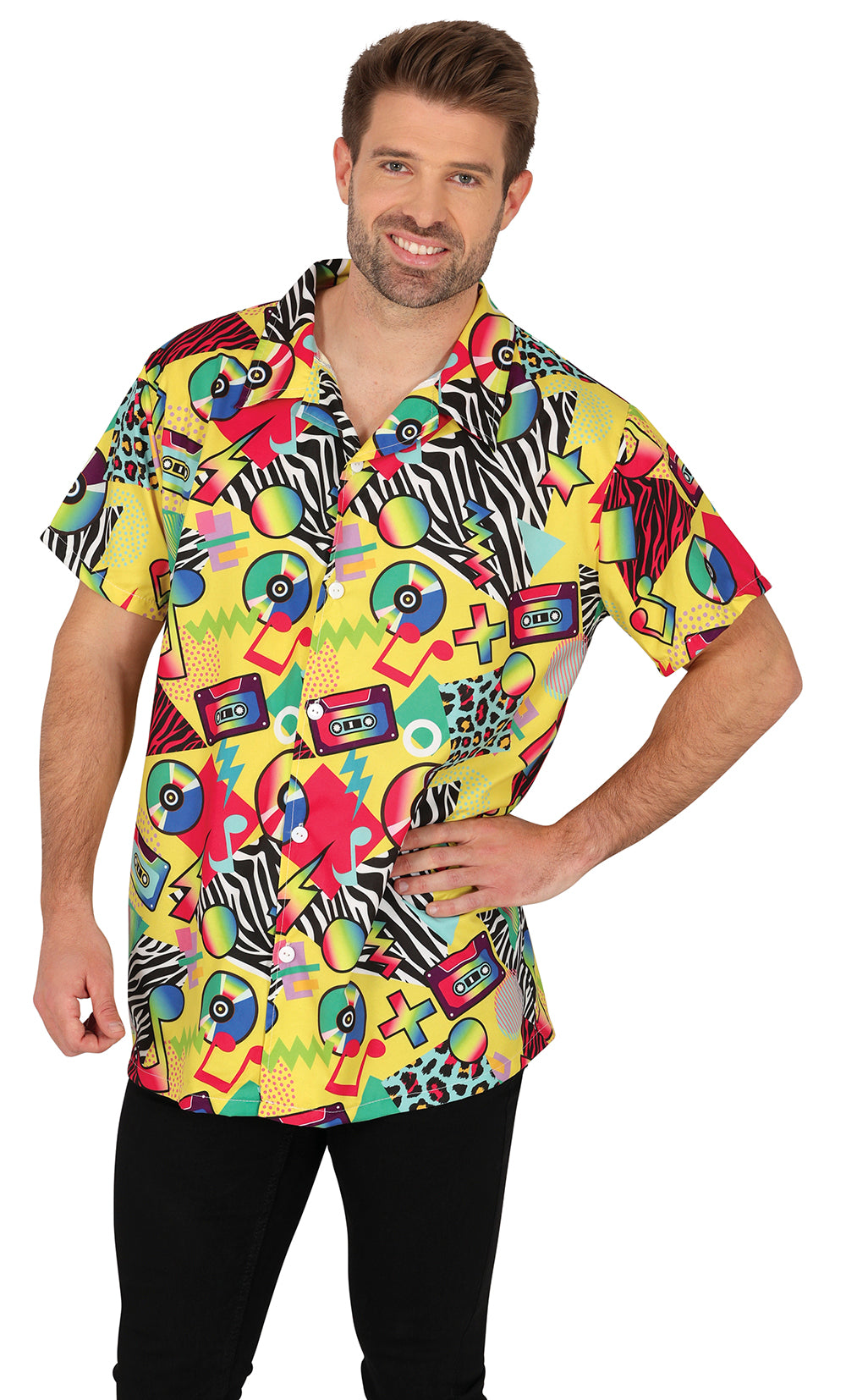 Chemise multicolore à imprimé '80s pour Homme