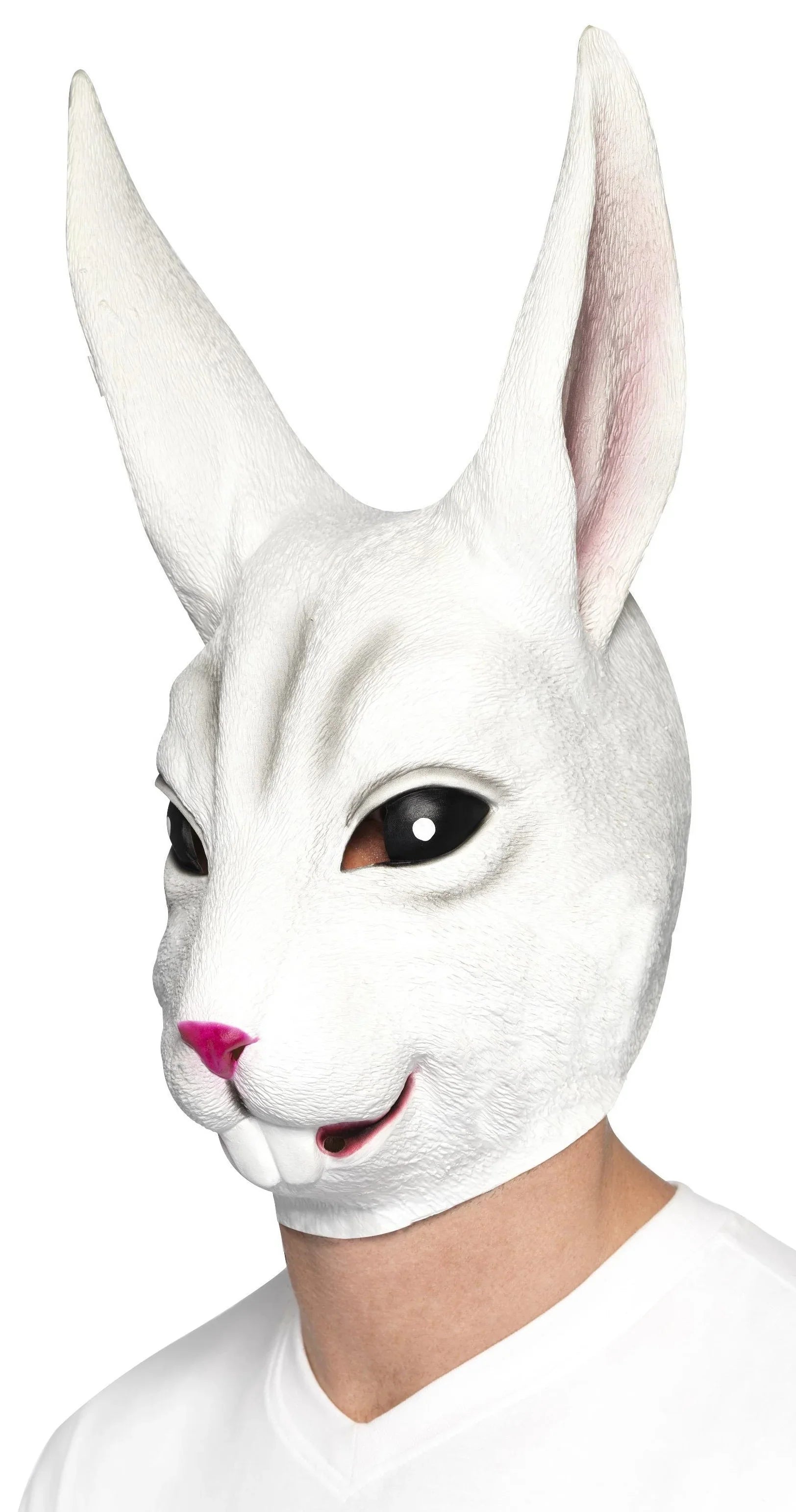 Máscara de Conejo Blanco Con Orejas Largas Conejo Smiffys