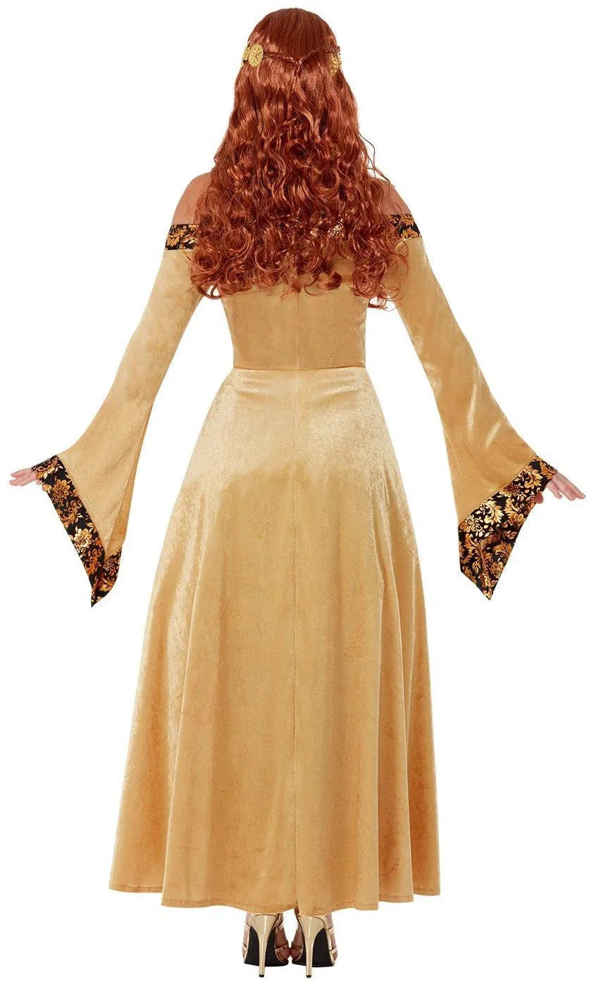 Disfraz de Condesa Medieval Dorada para Mujer Princesas y Damas Medievales Smiffys