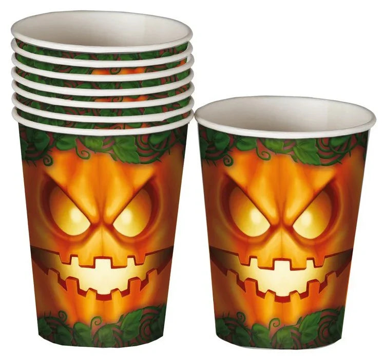 Pack 6 Vasos de Calabaza Sonriente Menaje Halloween Guirca
