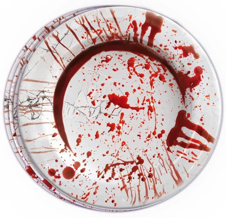 Pack 6 Platos Sangrientos Menaje Halloween Guirca