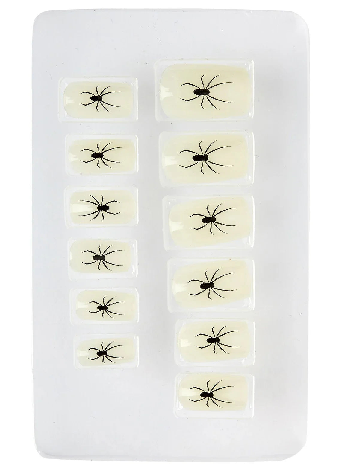 Uñas Postizas Blancas Fluorescente con Arañas Uñas Postizas Widmann