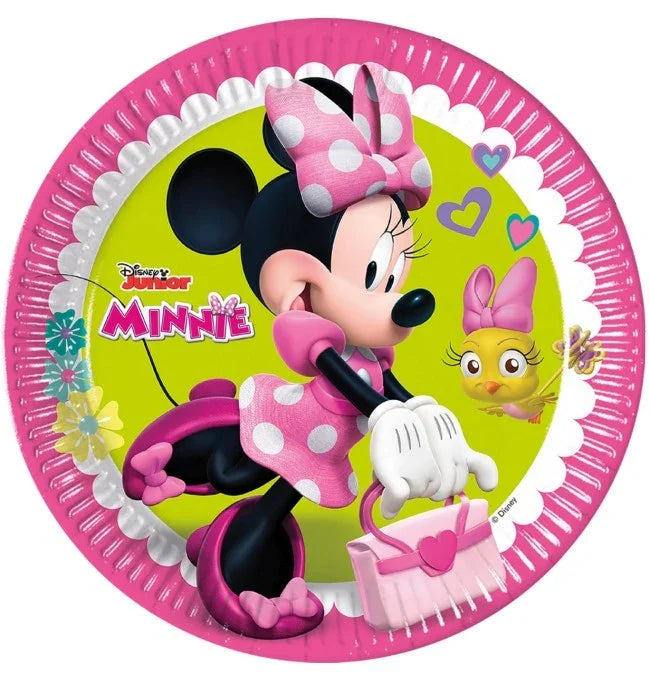 Pack de 8 Platos de Minnie Mouse Rosa Decoración y Menaje de Dibujos Animados Liragram