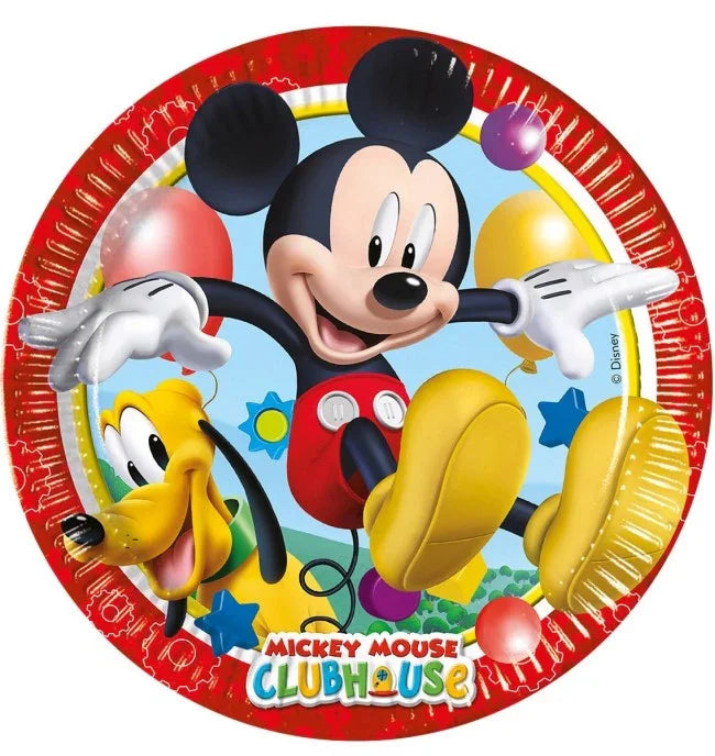 Pack de 8 Platos de Mickey Mouse y Pluto Decoración y Menaje de Dibujos Animados Liragram