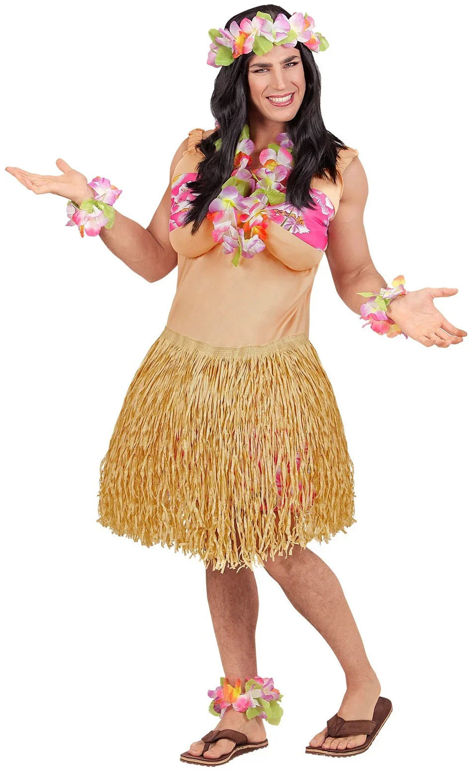 Disfraz de Hawaiana Gordita para Hombre Despedidas Widmann