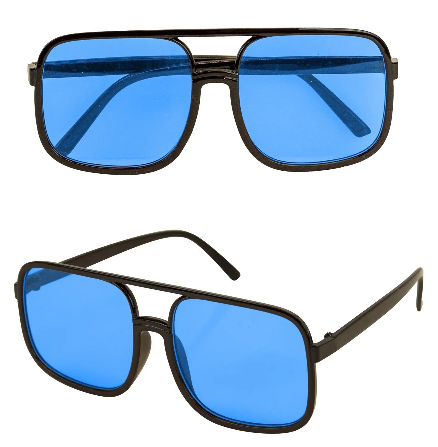 Gafas Aviador Cuadradas Negras con Lentes Azules Gafas Widmann