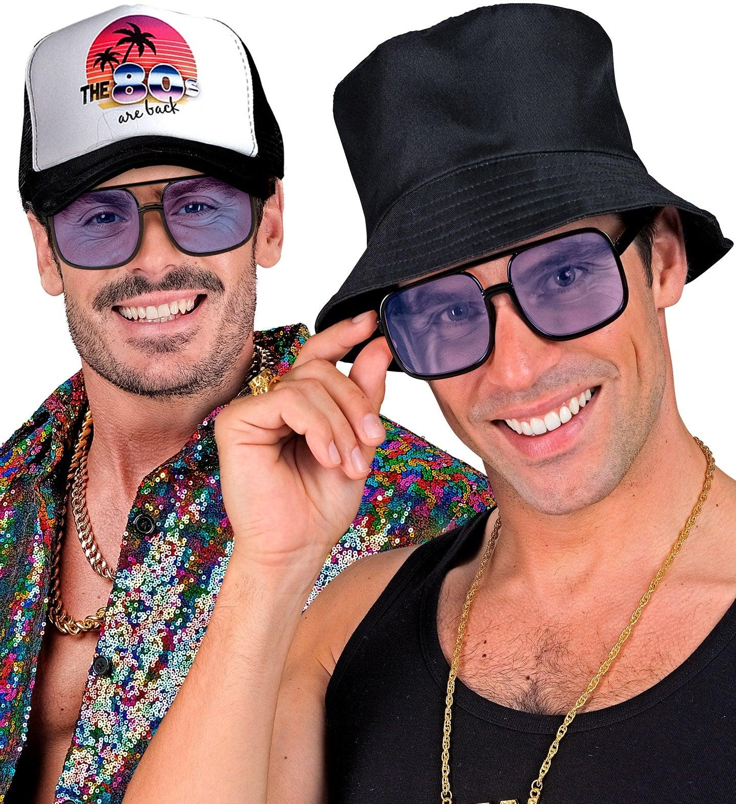 Gafas Aviador Cuadradas Negras con Lentes Azules Gafas Widmann