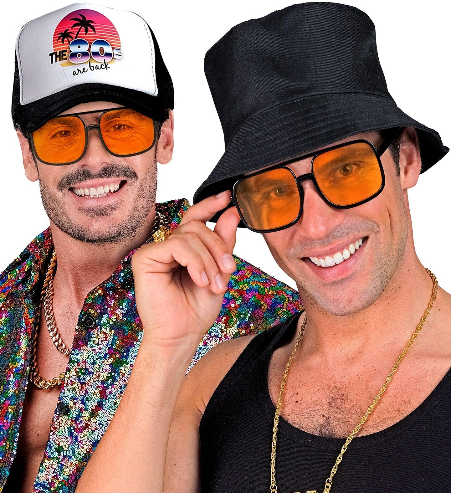 Gafas Aviador Cuadradas Negras con Lentes Naranjas Gafas Widmann