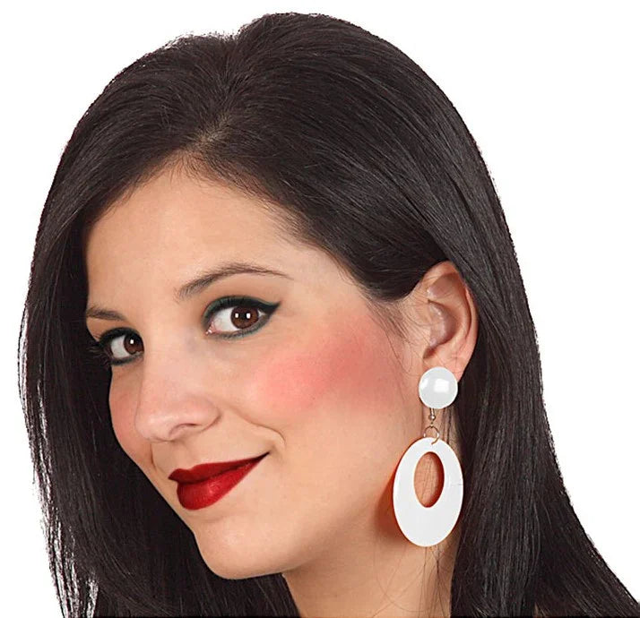 Pendientes de Sevillana Blancos Complementos Sevillanas, Cordobeses y Toreros Atosa