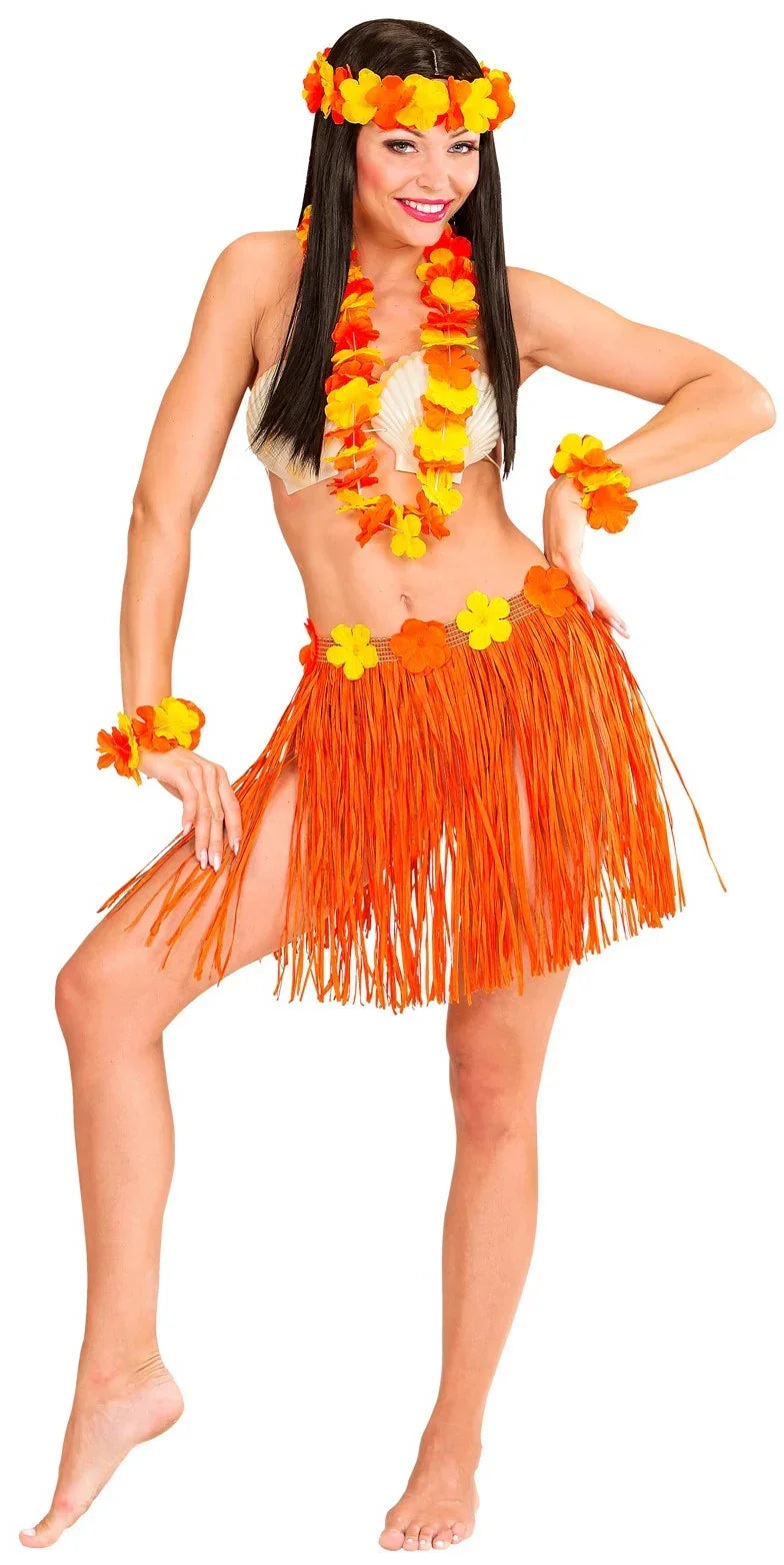 Kit Hawaiano Amarillo y Naranja Complementos Hawaianos Widmann