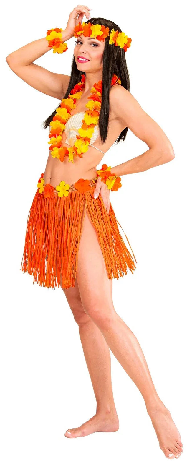 Kit Hawaiano Amarillo y Naranja Complementos Hawaianos Widmann