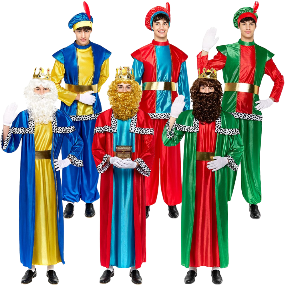Déguisements pour le groupe melchior, gaspar, balthazar et pages