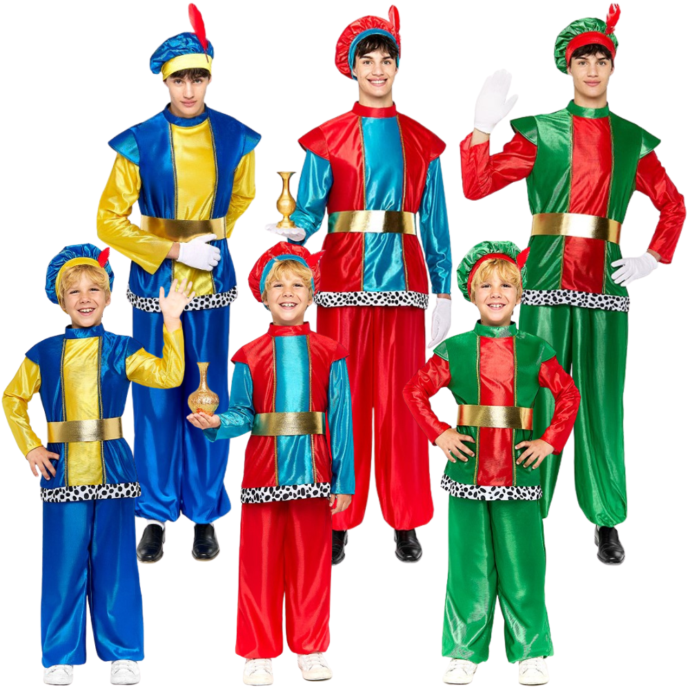 Déguisements pour le groupe des pages melchior, gaspar et balthazar