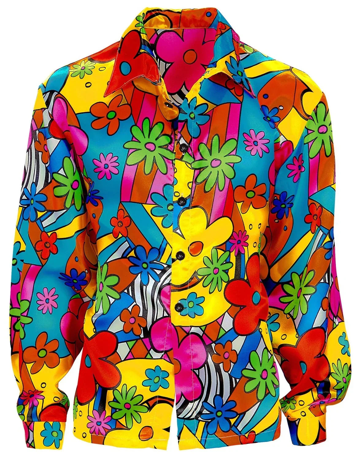 Camisa Hippie Colorida con Flores para Hombre Complementos Hippies Widmann