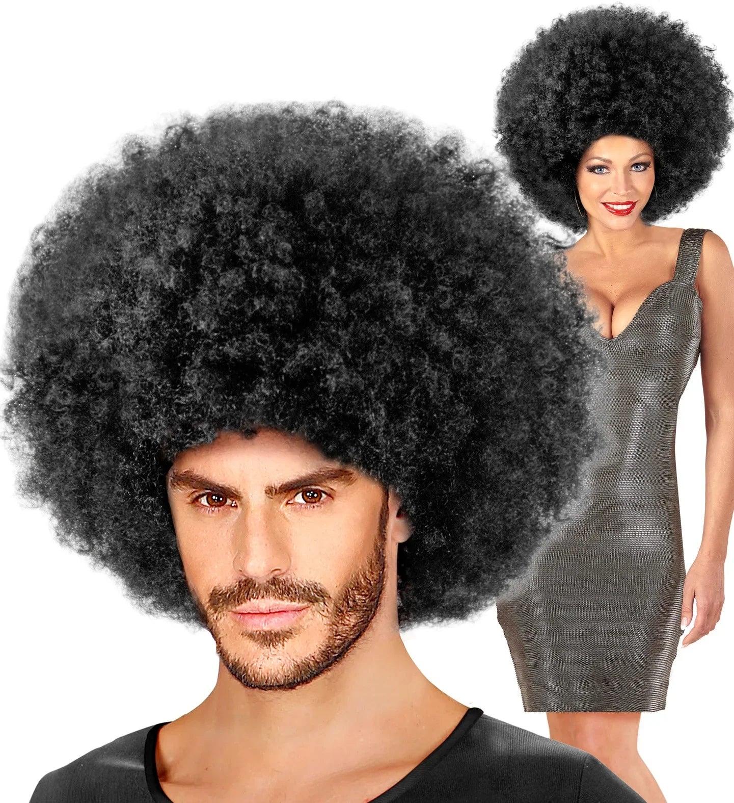 Peluca Afro Morena con Relleno COMPLEMENTOS Widmann