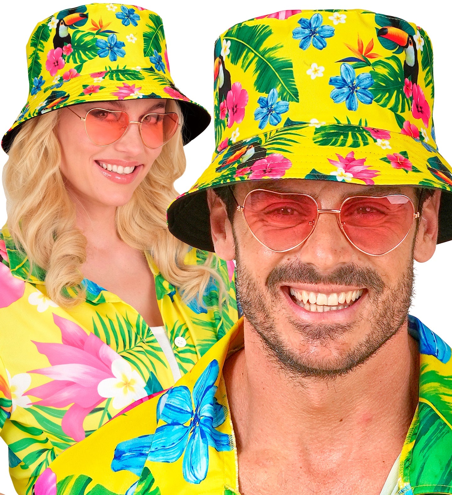 Gorro Pescador Amarillo con Estampado Hawaiano Sombreros y Gorros Widmann