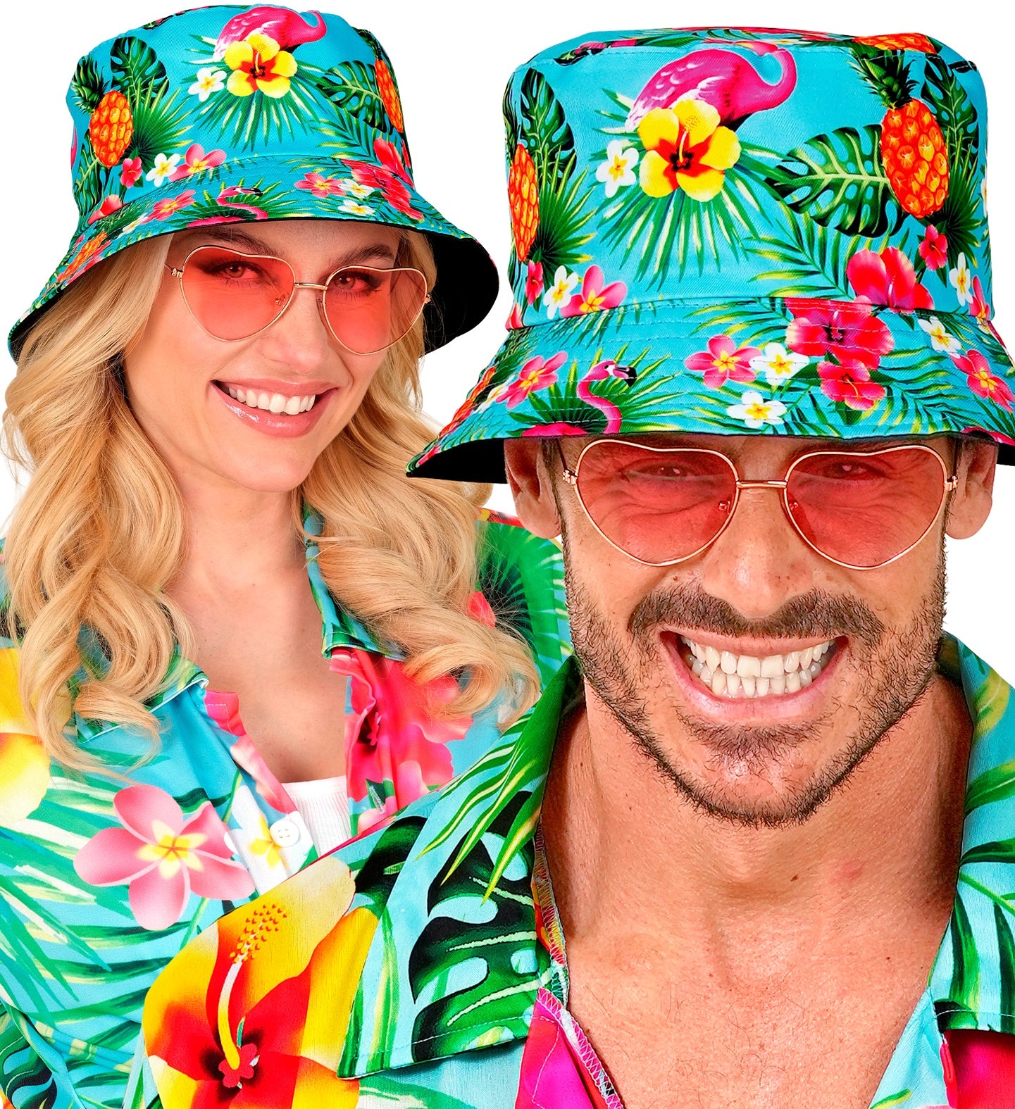 Gorro Pescador Azul con Estampado Hawaiano Sombreros y Gorros Widmann