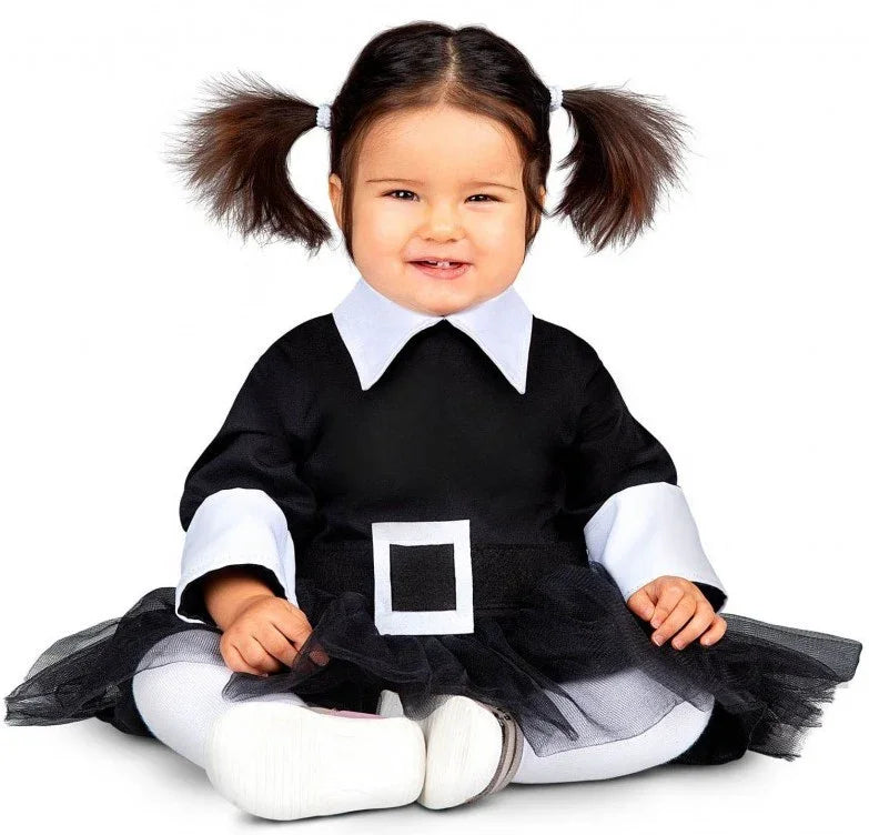 Disfraz de Miércoles Addams para Bebé Familia Addams Viving