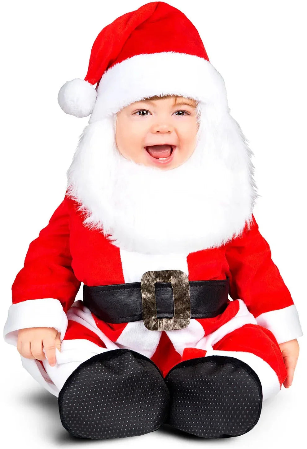 Disfraz de Papá Noel con Barba para Bebé Papa Noel y Mama Noel Viving