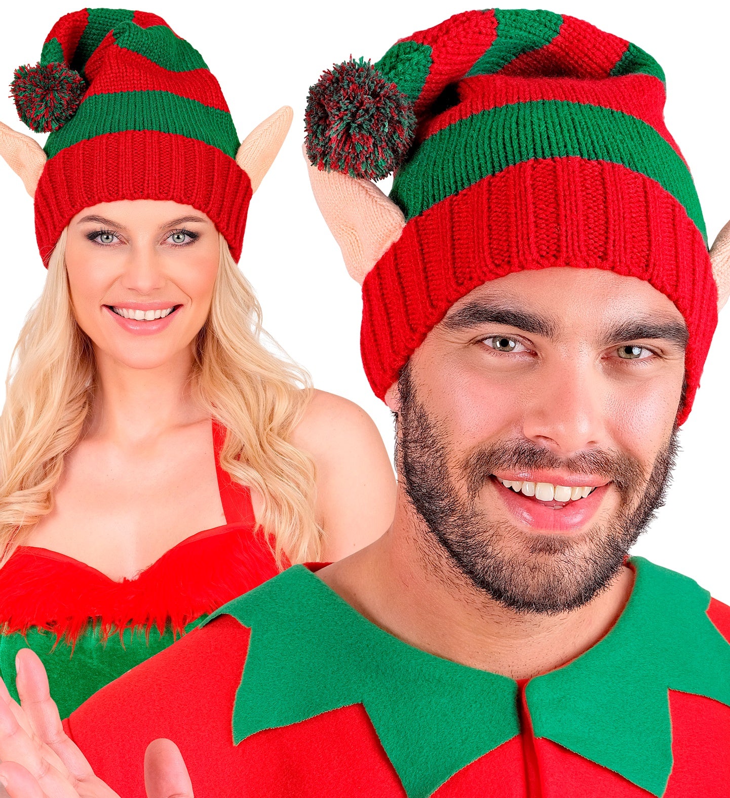 Chapeau d'elfe du Père Noël tricoté