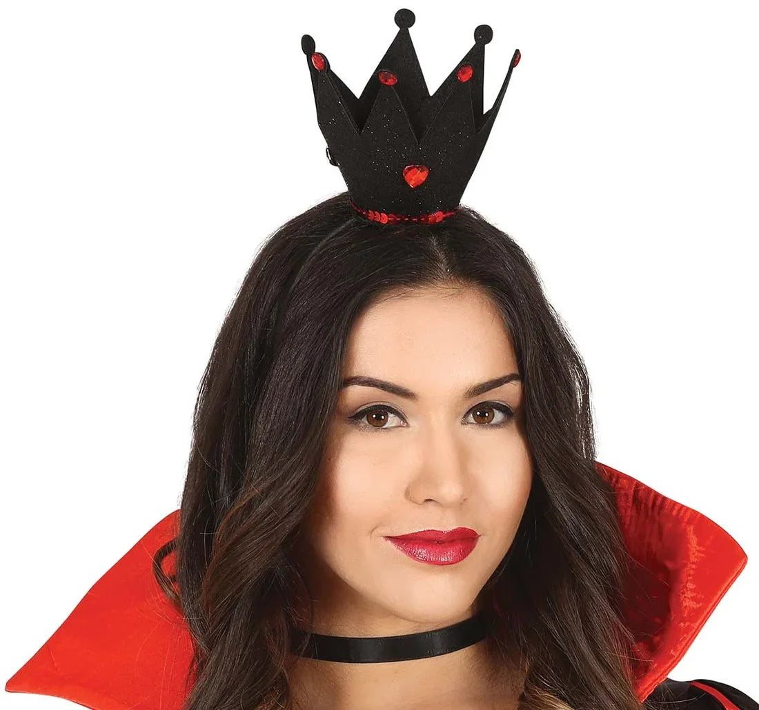 Diadema con Corona Negra de Reina de Corazones Coronas y Tiaras Guirca