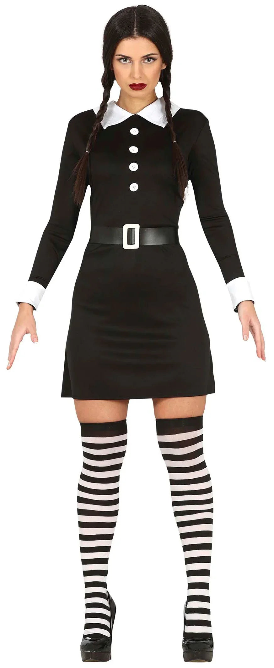 Disfraz de Miércoles Corto para Mujer Miércoles Addams Guirca