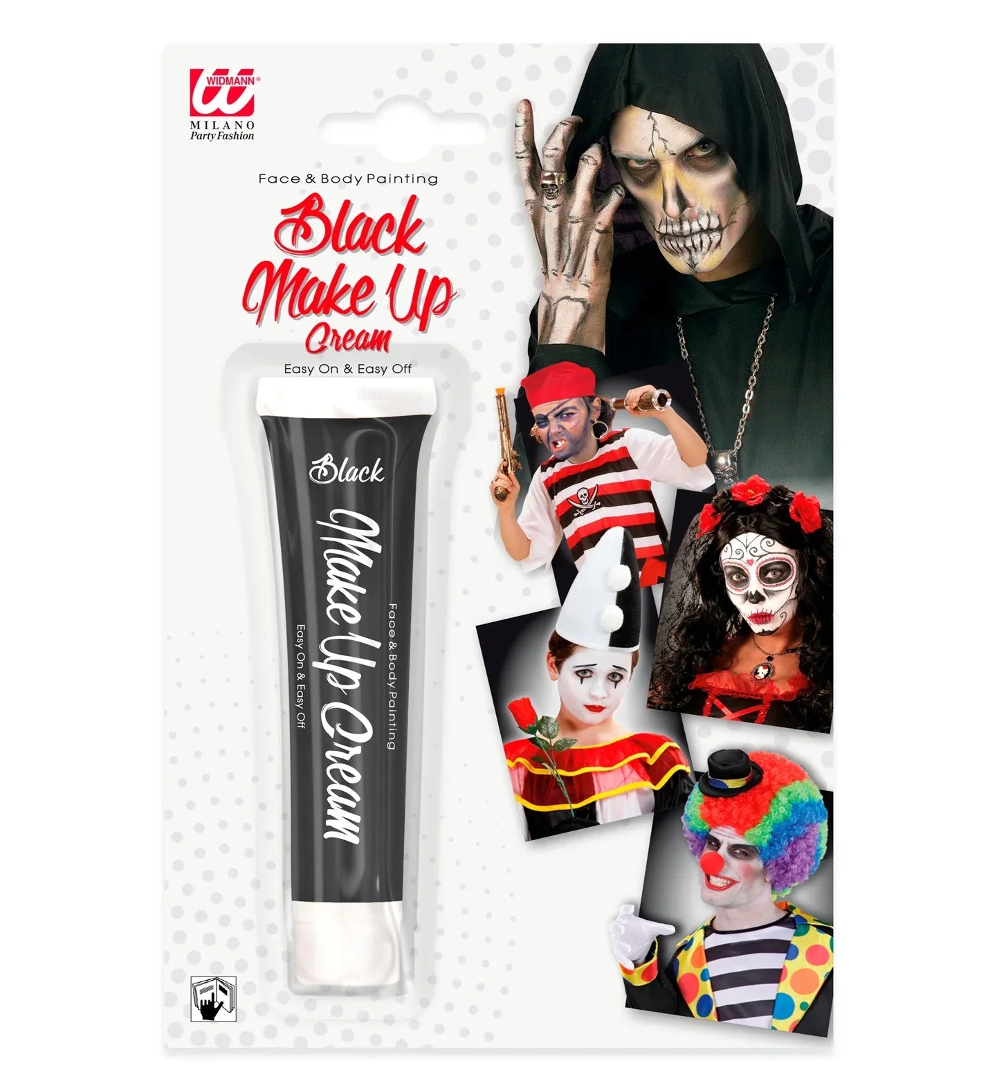 Pintura Gel Negra Maquillaje Halloween Widmann