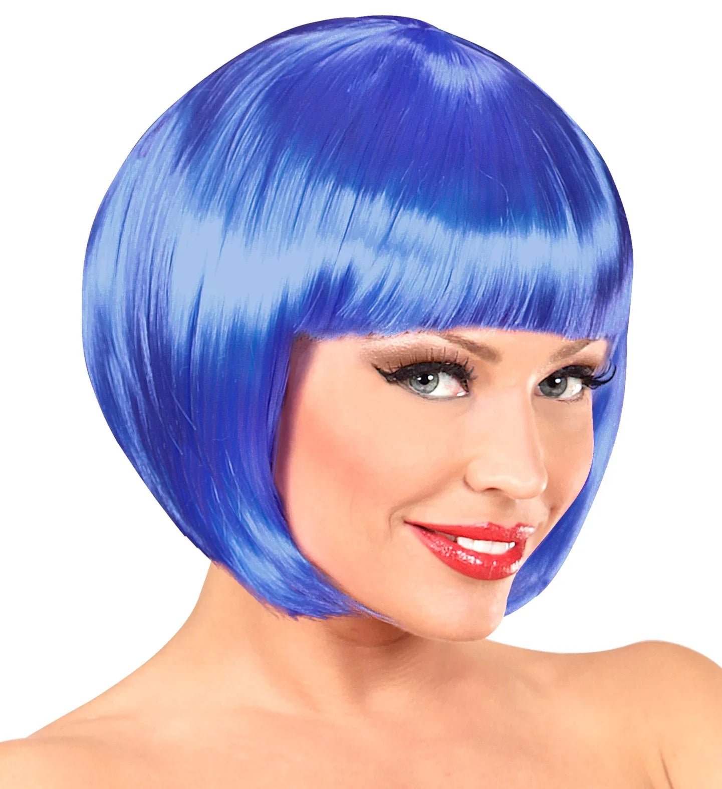 Peluca Media Melena Azul Eléctrico COMPLEMENTOS Widmann