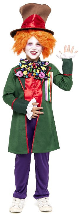 Disfraz de Sombrerero Loco Verde para Niño