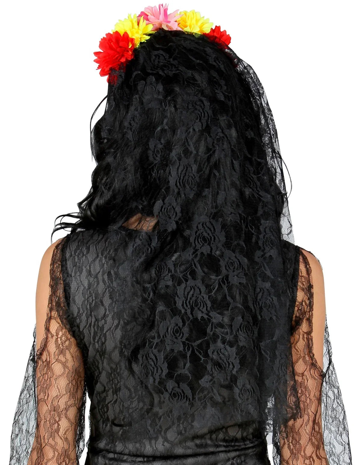 Diadema del Día de los Muertos con Velo de Encaje Accesorios Halloween Widmann