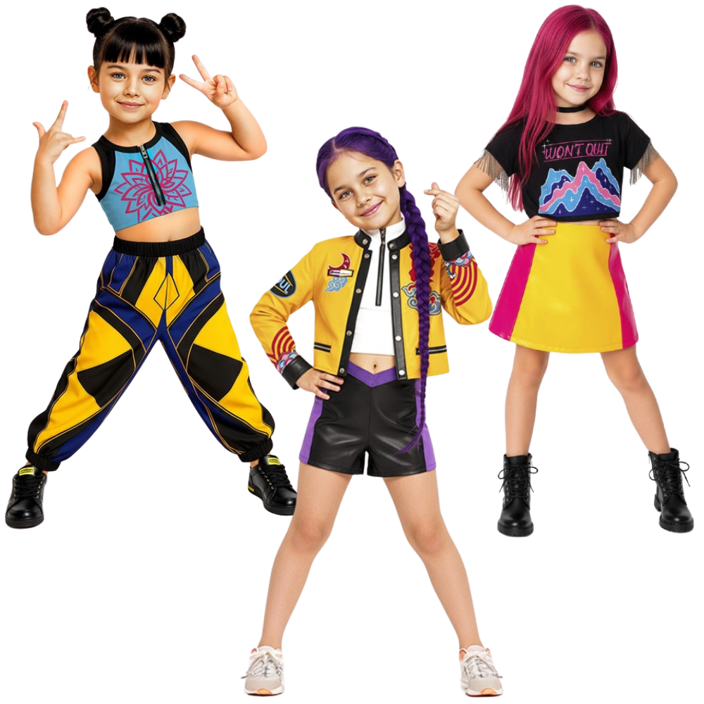 Disfraces para Grupo de Las Guerreras K-pop Infantiles