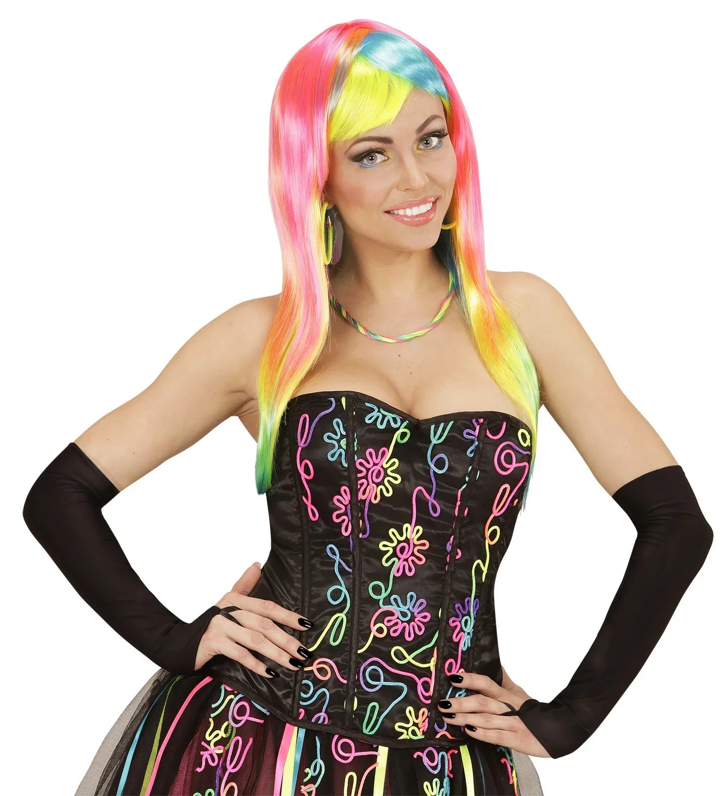 Guantes Negros Largos sin Dedos Guantes Widmann