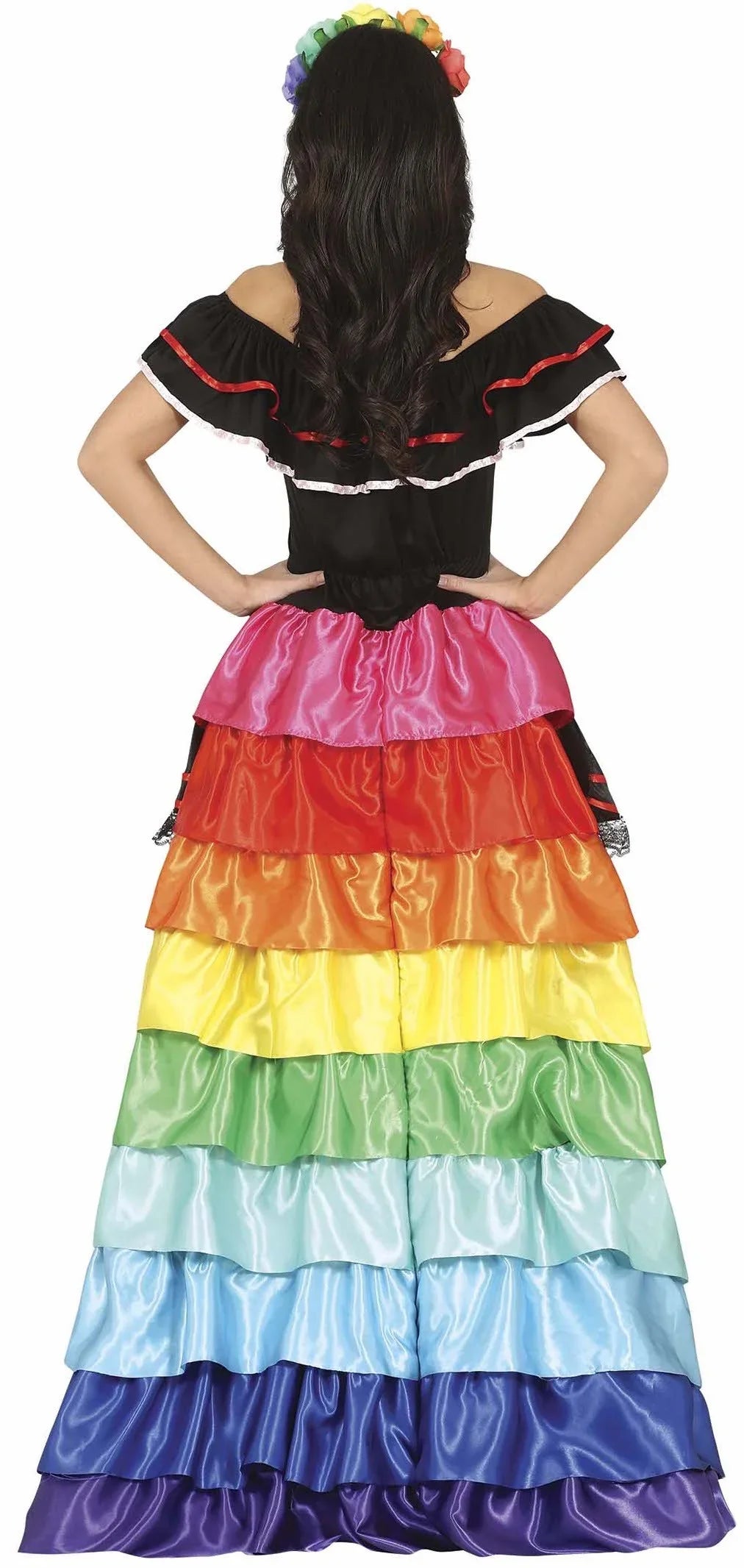 Disfraz de Catrina Colorida Largo para Mujer Catrina Guirca