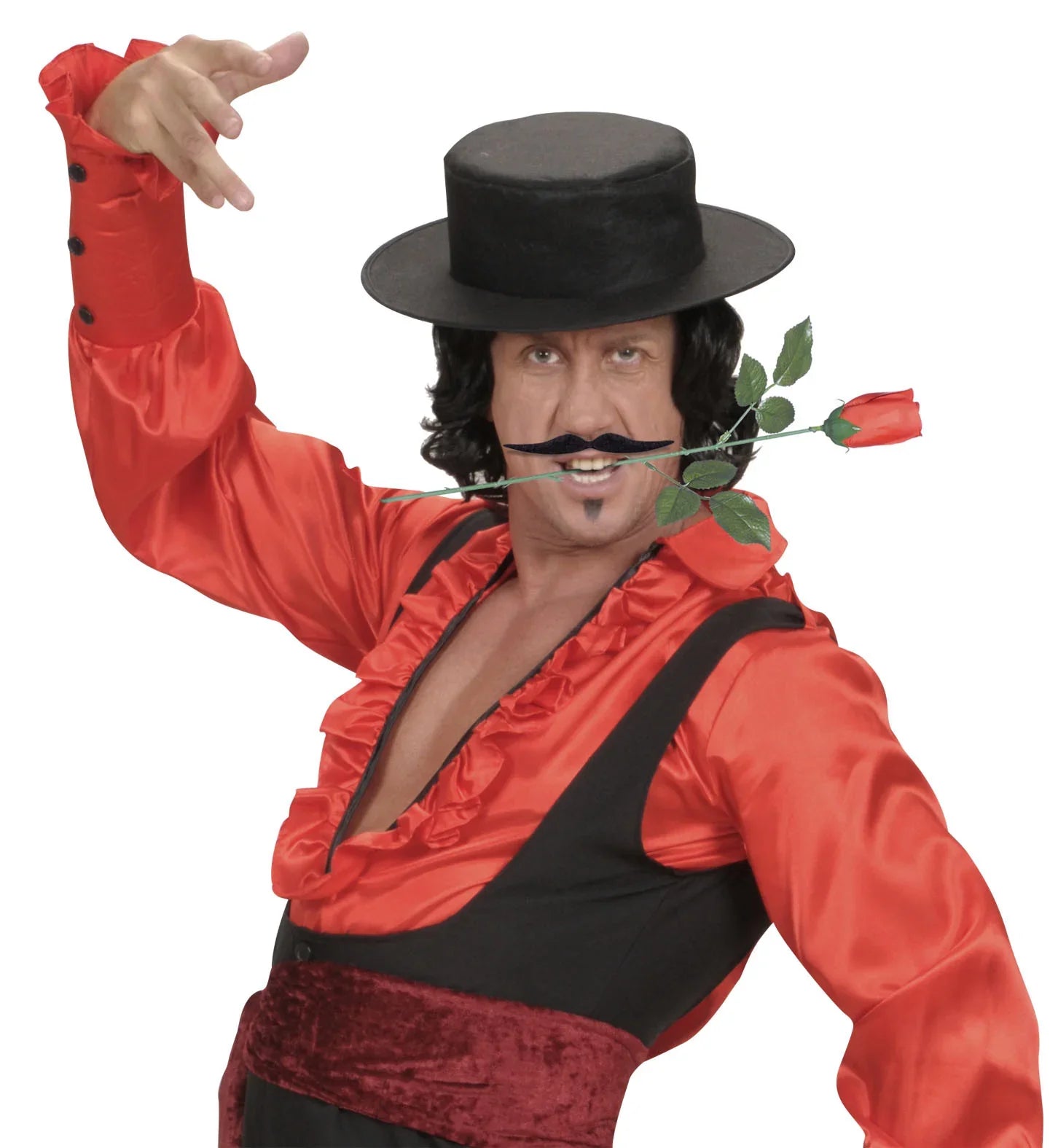 Rosa Roja de Tela con Tallo Flores Widmann